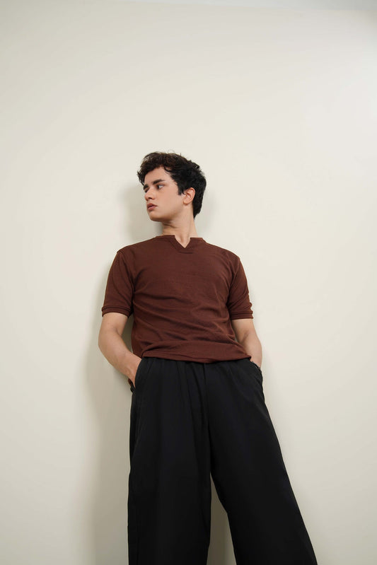 V-Stitch Neck T-Shirt