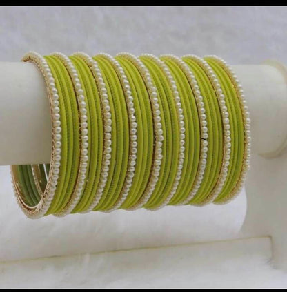 velevt bangles set for ladies with moti churriyan _ Trendy elegant 15 picecs bangles set for women glass velvet bangles set unique desgin