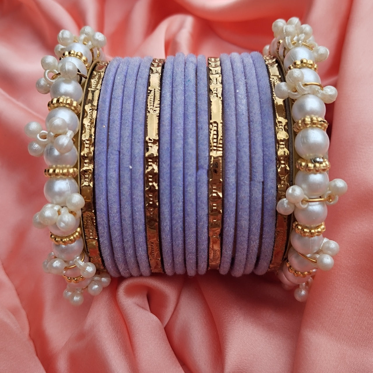 bangles for girls , Gajra bangles set , velvet bangles set with trendy Gajra kary , Gajra velvet glass bangles set for girls , velvet glass bangles for girls