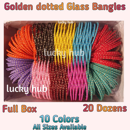 Jewellery for girls , trendy matt golden doted Glass bangles for girls and women | full box